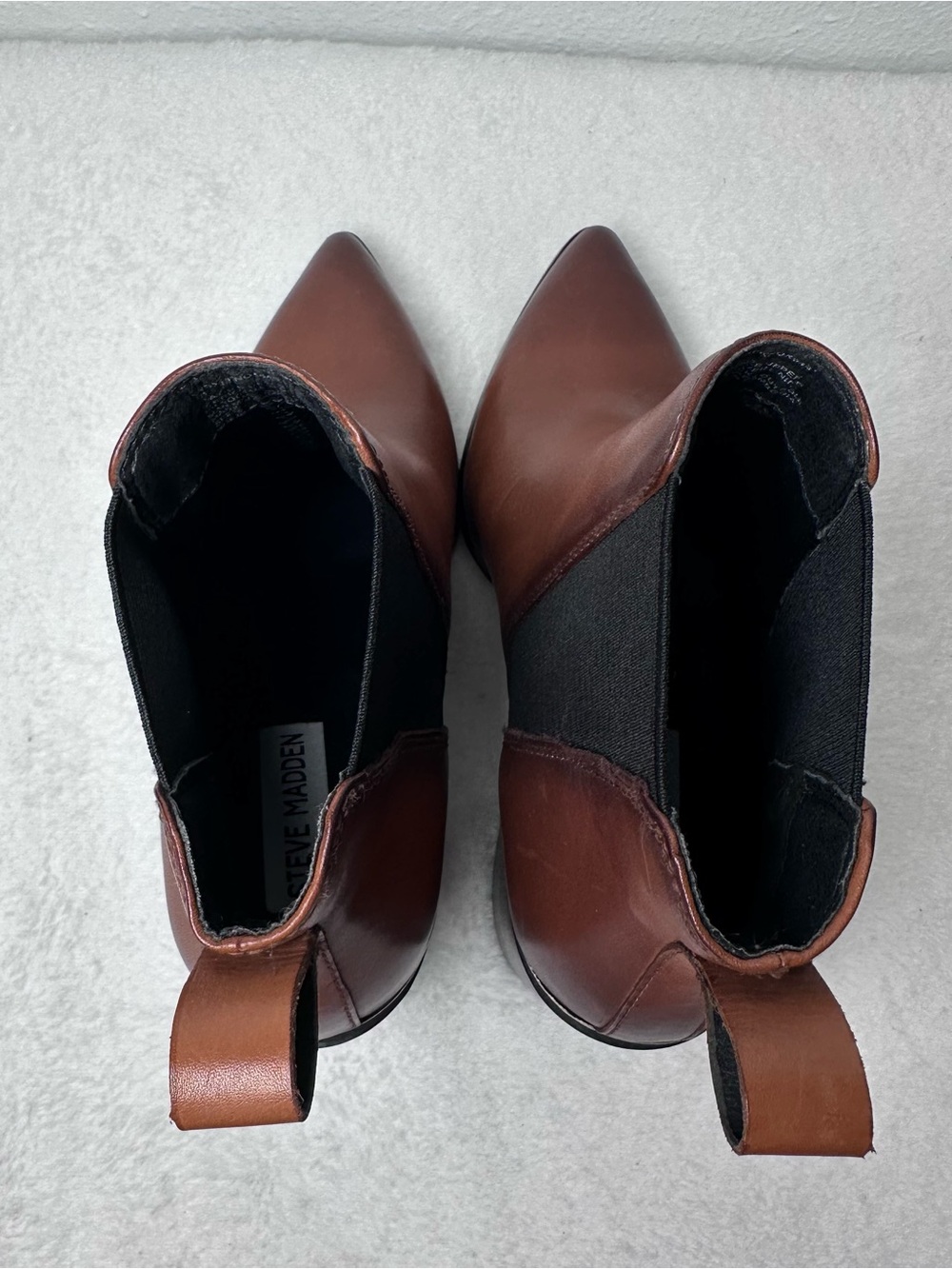 NWOB Steve Madden Knoxi Cognac Leather Ankle Bootie Pointed Toe Leather Size 7M - Picture 7 of 14